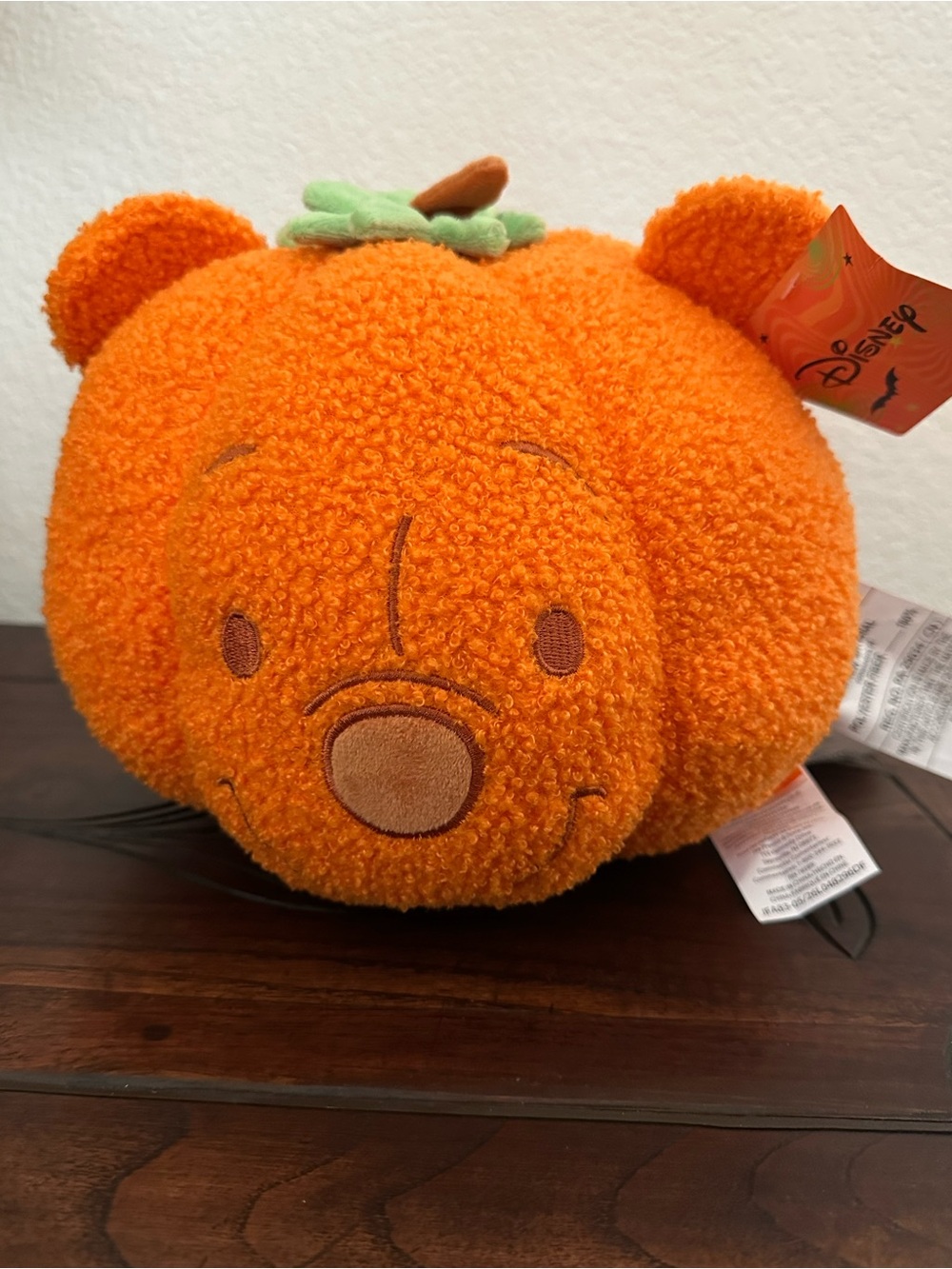 BNWT! Licensed Disney Halloween Pumpkin Pillow Pooh Bear Winnie The Pooh